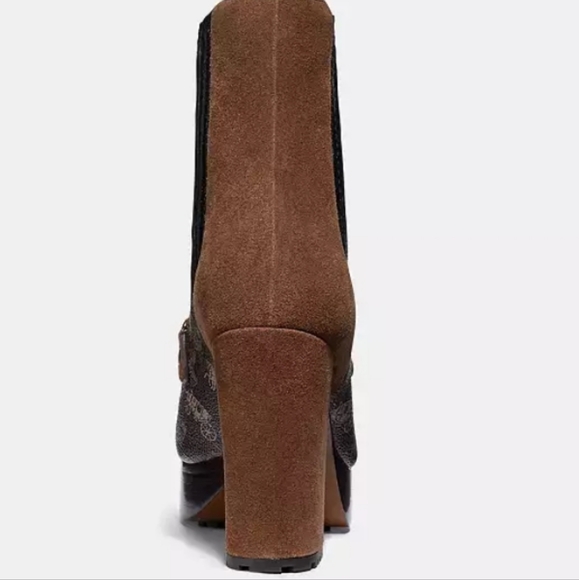 Coach Chelsea Platform Booties W/ Horse & Carriage Print - Picture 12 of 12